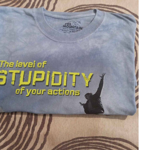 The Mountain Tie Dye T Shirt - Size XL -"Mountain Life"/"The Level of Stupidity" - Picture 6 of 7